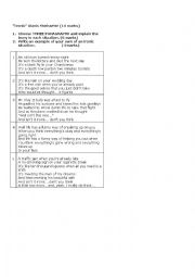 English Worksheet: Assignment on Irony