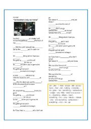 English Worksheet: some where only we know - Keane song