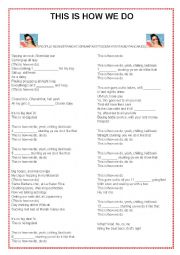 English Worksheet: THIS IS HOW WE DO - Katy Perry