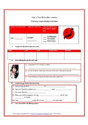 English Worksheet: teen life in other countries 3 (listening)