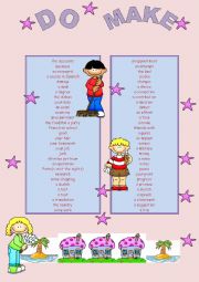 English Worksheet: do ,make