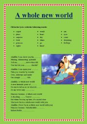 English Worksheet: The whole new world lyrics