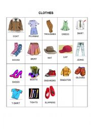 English Worksheet: Clothes