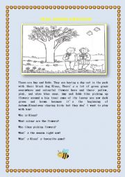 English Worksheet: Read, answer and colour