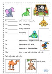 English Worksheet: The lion is the king of the jungle