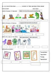 English Worksheet: 4th  grade 2nd term 1st exam 