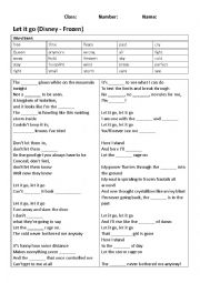 English Worksheet: song let it go