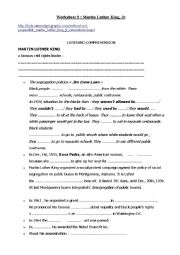 English Worksheet: martin luther king