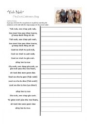 English Worksheet: Ewok Celebration Song 