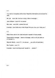 English Worksheet: telephone role play