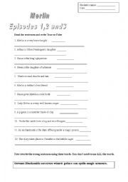 English Worksheet: Merlin  practice 