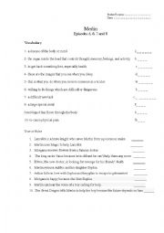English Worksheet: Merlin  practice 2