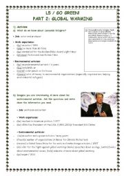 English Worksheet: GO GREEN - ACTIVISM - Al GORE & DI CAPRIO