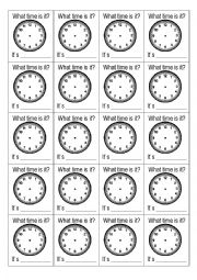 English Worksheet: what time is it?