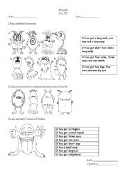 English Worksheet: Parts of the body!!