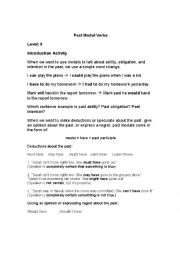 English Worksheet: modal verbs group work