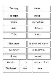 English Worksheet: Sentence domino