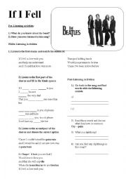 English Worksheet: if I fell