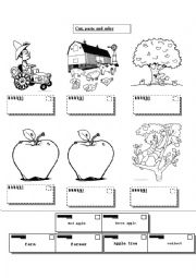 English Worksheet: cut and paste farm