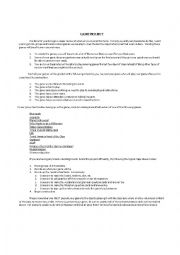 English Worksheet: Game Project