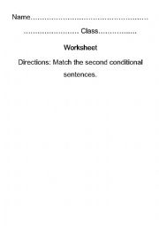 English Worksheet: second conditional