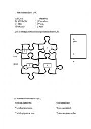English Worksheet: colors