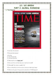 English Worksheet: GO GREEN - Time Mag cover description