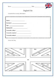 English Worksheet: English File