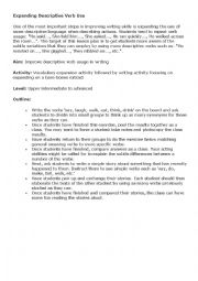 English Worksheet: Combining Ideas to Write Descriptive Paragraphs