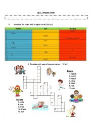 English Worksheet: Quiz Irregular Verbs