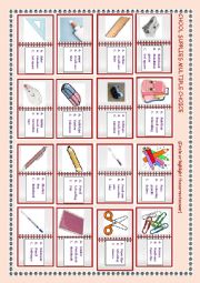 School supplies mutiple choice worksheet 2/3