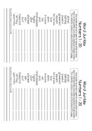 English Worksheet: numbers scramble