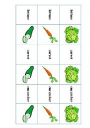 English Worksheet: Vegetables - domino