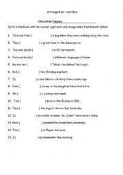 English Worksheet: irregular verbs 