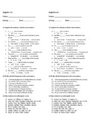 English Worksheet: English diagnosis test