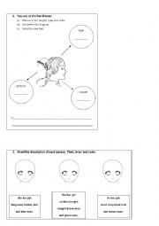 English Worksheet: Describing peoples hair