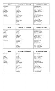 English Worksheet: describing myself and other