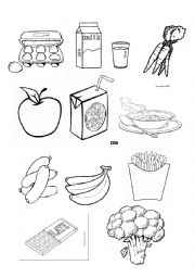 English Worksheet: healthy / unhealthy food