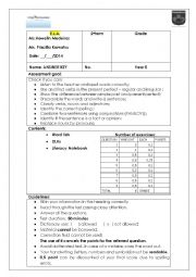 English Worksheet: English Language Arts 5th grade Assessment