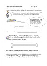 English Worksheet: writing activity