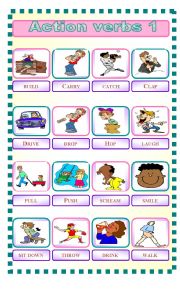 English Worksheet: Action Verbs 1