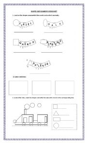 English Worksheet: Shapes and numbers