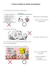 English Worksheet: Advice for Better Presentations