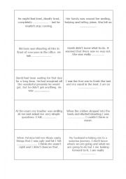 Emotions/feelings vocabulary card game