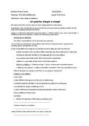 English Worksheet: third hour activity