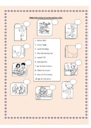 English Worksheet: Action verbs