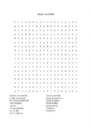 English Worksheet: DAILY ROUTINE WORDSEARCH
