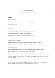 English Worksheet: reading activity