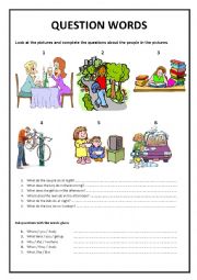 English Worksheet: Question Words