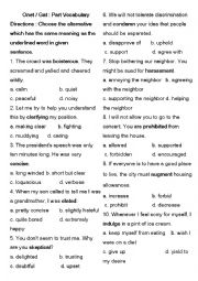 Vocabulary test 